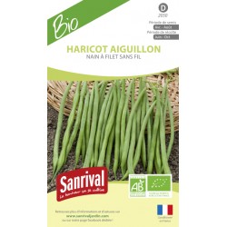 Graines de Haricot Aiguillon nain &agrave; filet sans fil bio