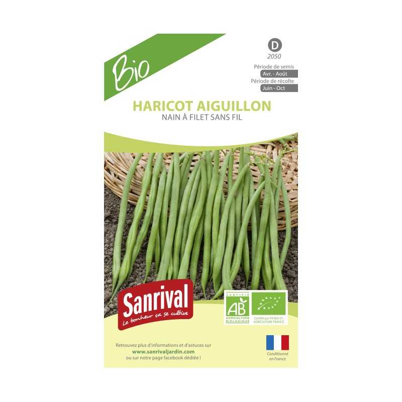 Graines de Haricot Aiguillon nain à filet sans fil bio Graines de Haricot Aiguillon nain à filet sans fil bio