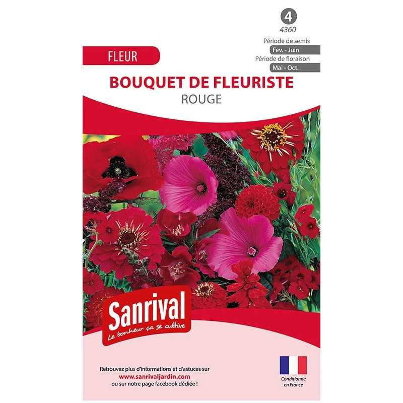 Graines en mélange bouquet de fleuriste rouge