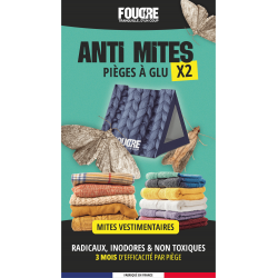 Pi&egrave;ges &agrave; Mites des V&ecirc;tements FOUDRE x2 &ndash; Avec ph&eacute;romone &ndash; 3 mois d&rsquo;efficacit&eacute;