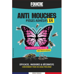 Stickers Anti-Mouches FOUDRE x4 &ndash; Sp&eacute;cial Fen&ecirc;tres &ndash; Jusqu&rsquo;&agrave; 6 mois d&rsquo;efficacit&eacute;