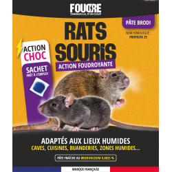P&acirc;te Rats & Souris FOUDRE 150 g &ndash; Brodifacoum 0,0025 % &ndash; Action foudroyante pour lieux humides