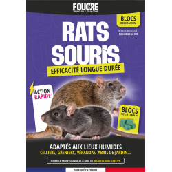 Blocs Rats & Souris FOUDRE 300 g &ndash; Brodifacoum 0,0017 % &ndash; Efficacit&eacute; longue dur&eacute;e