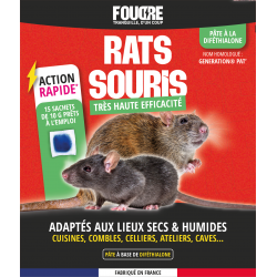 P&acirc;te Rats & Souris FOUDRE 150 g &ndash; Dif&eacute;thialone &ndash; Tr&egrave;s haute efficacit&eacute; et action rapide