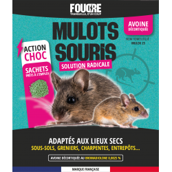 Mulots & Souris FOUDRE 150 g &ndash; Bromadiolone 0,0025 % &ndash; Solution radicale pour lieux secs