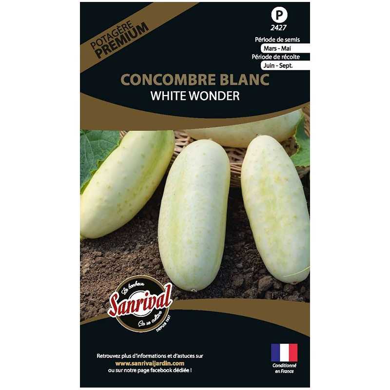 graines de Concombre Blanc White Wonder graines de Concombre Blanc White Wonder